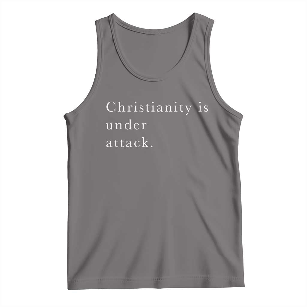 Christianity Is Under Attack Tank Top Pray for Grand Blanc Michigan Faith Support TS02 Deep Heather Print Your Wear