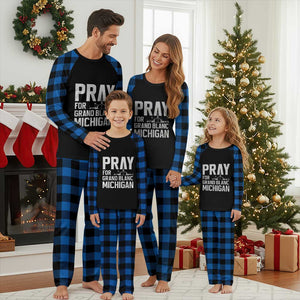 Pray for Grand Blanc Michigan Plaid Pajama Set Faith and Community Support TS02 Blue Plaid Print Your Wear
