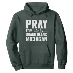 Pray for Grand Blanc Michigan Hoodie Faith and Community Support TS02 Dark Forest Green Print Your Wear