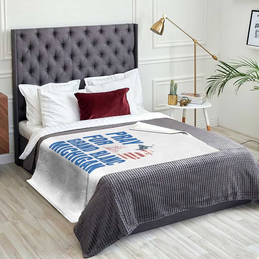 Pray for Grand Blanc Michigan Throw Blanket American Flag Christian Support TS02 Print Your Wear