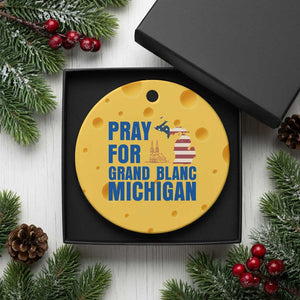 Pray for Grand Blanc Michigan Ceramic Ornament American Flag Christian Support TS02 1pc Yellow Cheese Print Your Wear