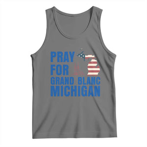 Pray for Grand Blanc Michigan Tank Top American Flag Christian Support TS02 Black Heather Print Your Wear