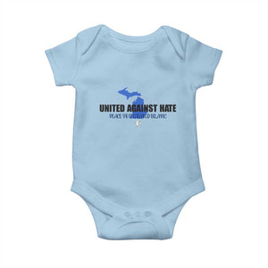 Peace for Grand Blanc Michigan Baby Onesie United Against Hate TS02 Light Blue Print Your Wear