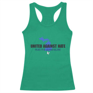 Peace for Grand Blanc Michigan Racerback Tank Top United Against Hate TS02 Irish Green Print Your Wear