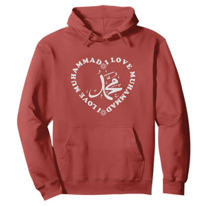I Love Muhammad Hoodie Musliam Identity Peace Pride Islamic Calligraphy TS02 Red Print Your Wear