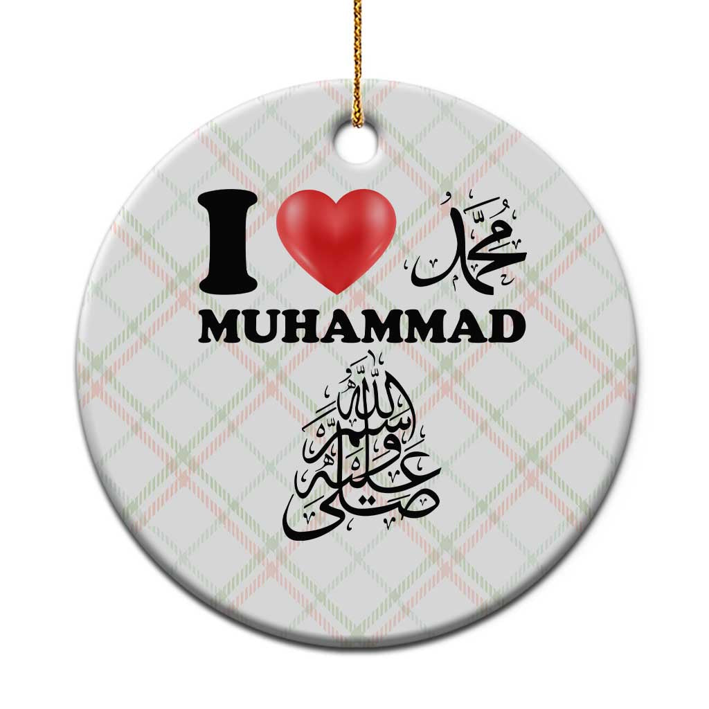 I Love Muhammad Ceramic Ornament Musliam Identity Faith Peace Pride Islamic Calligraphy TS02 1pc Christmas Plaid Print Your Wear