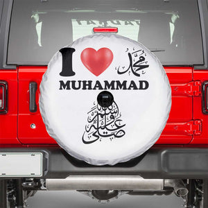 I Love Muhammad Spare Tire Cover Musliam Identity Faith Peace Pride Islamic Calligraphy TS02 White Print Your Wear