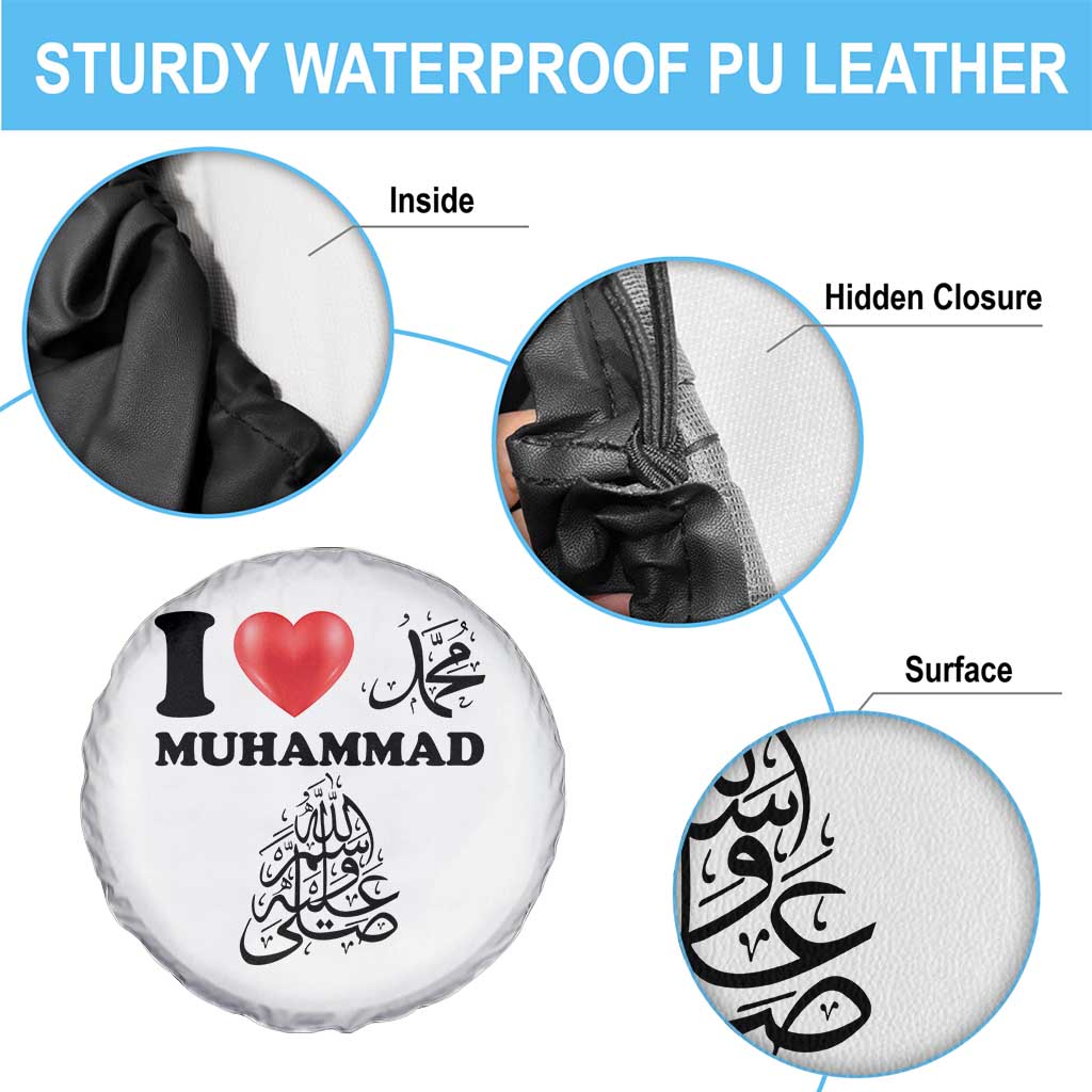 I Love Muhammad Spare Tire Cover Musliam Identity Faith Peace Pride Islamic Calligraphy TS02 Print Your Wear