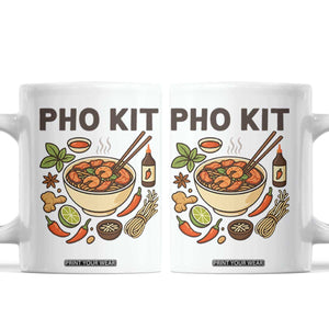 Funny Pho Kit Vietnamese Noodle Pun Coffee Mug Ramen Pho Lovers Hilarious Foodie Graphic TS02 White Print Your Wear