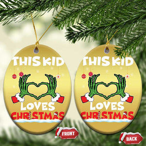 Funny Christmas Christmas Ornament This Kid Loves Xmas Skeleton Heart TS02 Oval Gold Print Your Wear