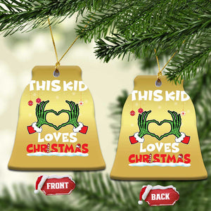 Funny Christmas Christmas Ornament This Kid Loves Xmas Skeleton Heart TS02 Bell Flake Gold Print Your Wear