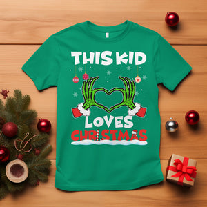 Funny Christmas T Shirt This Kid Loves Xmas Skeleton Heart TS02 Irish Green Printyourwear