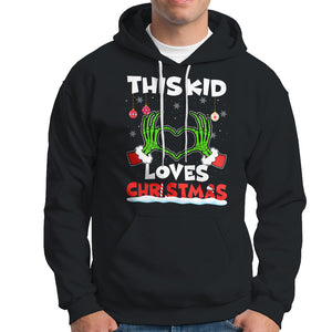 Funny Christmas Hoodie This Kid Loves Xmas Skeleton Heart TS02 Black Printyourwear