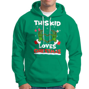 Funny Christmas Hoodie This Kid Loves Xmas Skeleton Heart TS02 Irish Green Printyourwear