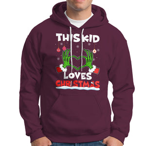 Funny Christmas Hoodie This Kid Loves Xmas Skeleton Heart TS02 Maroon Printyourwear