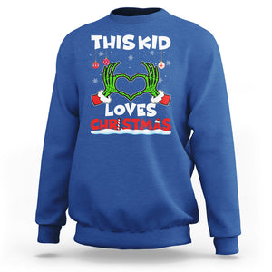 Funny Christmas Sweatshirt This Kid Loves Xmas Skeleton Heart TS02 Royal Blue Printyourwear