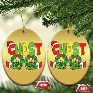 Christmas Couples Christmas Ornament Chestnuts Xmas Matching Family Funny Chest Skeleton TS02 Oval Gold Print Your Wear