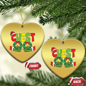 Christmas Couples Christmas Ornament Chestnuts Xmas Matching Family Funny Chest Skeleton TS02 Heart Gold Print Your Wear