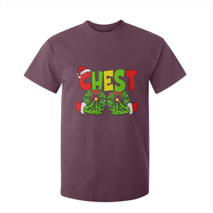 Christmas Couples T Shirt For Kid Chestnuts Xmas Matching Family Funny Chest Skeleton TS02 Maroon Print Your Wear