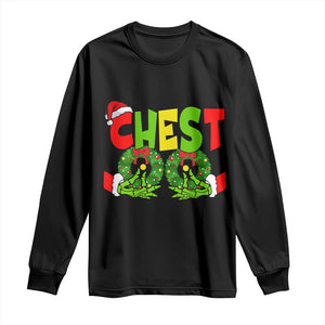 Christmas Couples Long Sleeve Shirt Chestnuts Xmas Matching Family Funny Chest Skeleton TS02 Black Print Your Wear