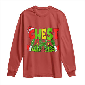 Christmas Couples Long Sleeve Shirt Chestnuts Xmas Matching Family Funny Chest Skeleton TS02 Red Print Your Wear