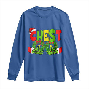 Christmas Couples Long Sleeve Shirt Chestnuts Xmas Matching Family Funny Chest Skeleton TS02 Royal Blue Print Your Wear