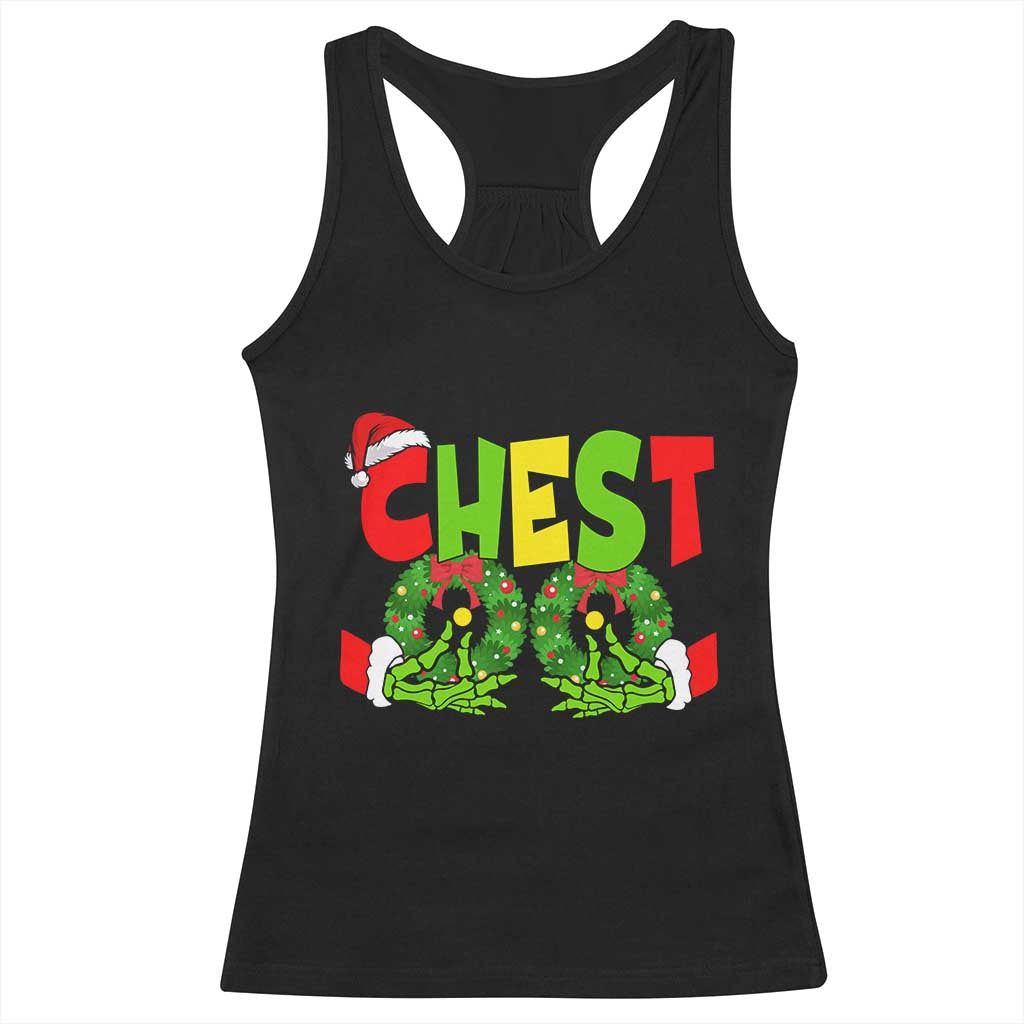 Christmas Couples Racerback Tank Top Chestnuts Xmas Matching Family Funny Chest Skeleton TS02 Black Print Your Wear