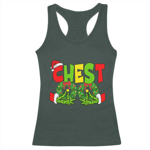 Christmas Couples Racerback Tank Top Chestnuts Xmas Matching Family Funny Chest Skeleton TS02 Dark Forest Green Print Your Wear