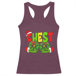 Christmas Couples Racerback Tank Top Chestnuts Xmas Matching Family Funny Chest Skeleton TS02 Maroon Print Your Wear