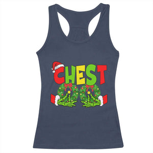 Christmas Couples Racerback Tank Top Chestnuts Xmas Matching Family Funny Chest Skeleton TS02 Navy Print Your Wear