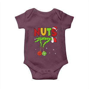 Christmas Couples Baby Onesie Chestnuts Xmas Matching Family Funny Nuts Skeleton TS02 Maroon Print Your Wear