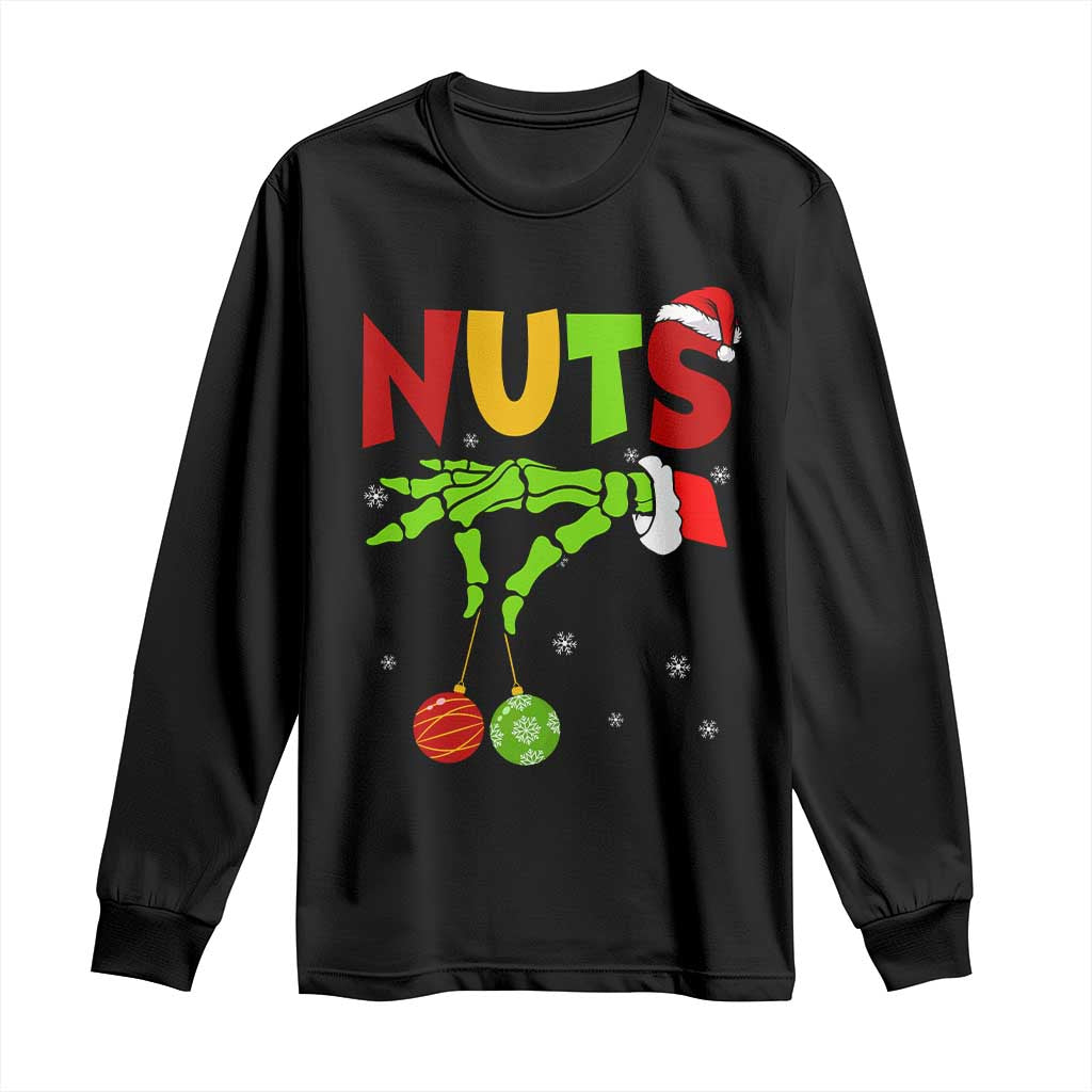 Christmas Couples Long Sleeve Shirt Chestnuts Xmas Matching Family Funny Nuts Skeleton TS02 Black Print Your Wear