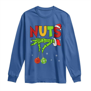 Christmas Couples Long Sleeve Shirt Chestnuts Xmas Matching Family Funny Nuts Skeleton TS02 Royal Blue Print Your Wear