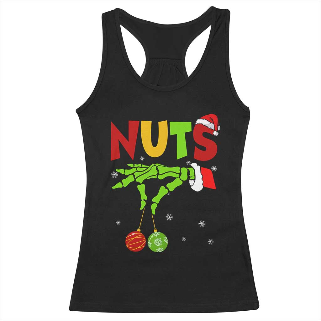 Christmas Couples Racerback Tank Top Chestnuts Xmas Matching Family Funny Nuts Skeleton TS02 Black Print Your Wear