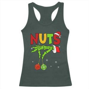 Christmas Couples Racerback Tank Top Chestnuts Xmas Matching Family Funny Nuts Skeleton TS02 Dark Forest Green Print Your Wear