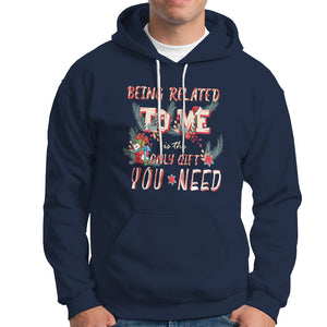 Funny Christmas Hoodie Being Related To Me Is The Only Gift You Need TS02 Navy Printyourwear