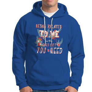 Funny Christmas Hoodie Being Related To Me Is The Only Gift You Need TS02 Royal Blue Printyourwear