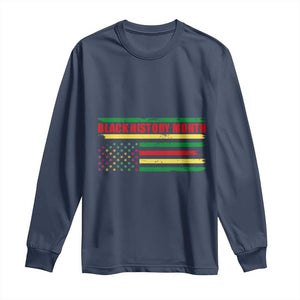 Black History Month Long Sleeve Shirt African American Pride US Flag TS02 Navy Print Your Wear