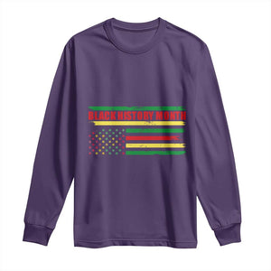 Black History Month Long Sleeve Shirt African American Pride US Flag TS02 Purple Print Your Wear