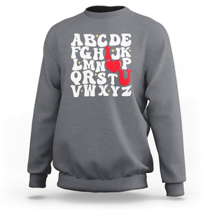 Valentines Day Sweatshirt Alphabet ABC I Love You Heart Gifts TS02 Charcoal Printyourwear