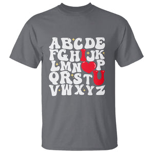 Valentines Day T Shirt Alphabet ABC I Love You Heart Gifts TS02 Charcoal Printyourwear