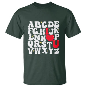 Valentines Day T Shirt Alphabet ABC I Love You Heart Gifts TS02 Dark Forest Green Printyourwear