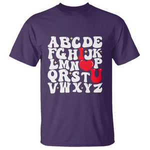 Valentines Day T Shirt Alphabet ABC I Love You Heart Gifts TS02 Purple Printyourwear