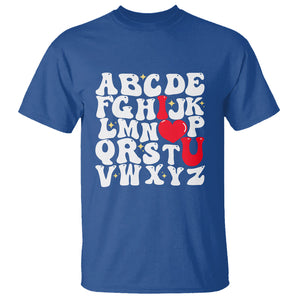 Valentines Day T Shirt Alphabet ABC I Love You Heart Gifts TS02 Royal Blue Printyourwear