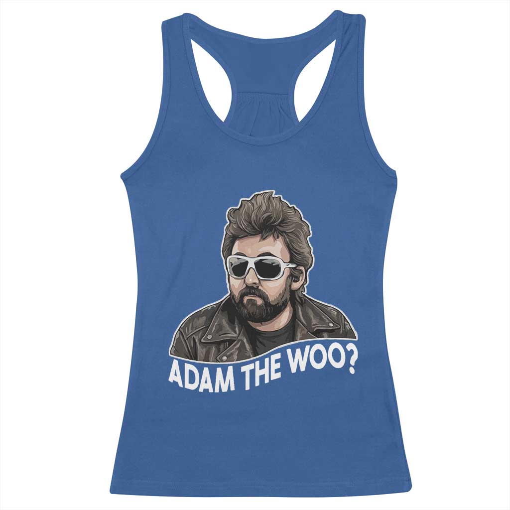 Adam Inspired Graphic Racerback Tank Top The Woo Memorial Tribute TS02 Royal Blue Print Your Wear