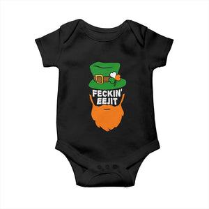 Funny St Patricks Day Baby Onesie Feckin Eejit Irish Slang Idiot Patty's Day TS02 Black Print Your Wear