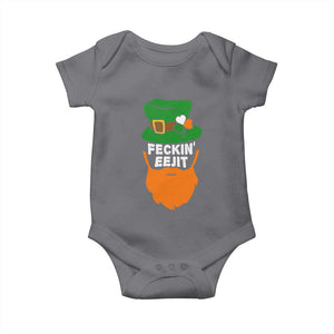 Funny St Patricks Day Baby Onesie Feckin Eejit Irish Slang Idiot Patty's Day TS02 Charcoal Print Your Wear