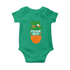 Funny St Patricks Day Baby Onesie Feckin Eejit Irish Slang Idiot Patty's Day TS02 Irish Green Print Your Wear