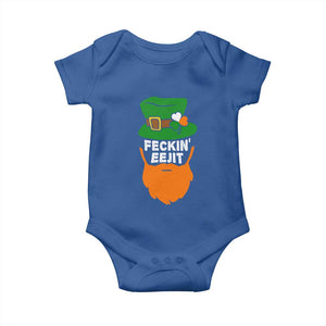 Funny St Patricks Day Baby Onesie Feckin Eejit Irish Slang Idiot Patty's Day TS02 Royal Blue Print Your Wear