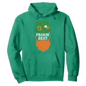 Funny St Patricks Day Hoodie Feckin Eejit Irish Slang Idiot Patty's Day TS02 Irish Green Print Your Wear